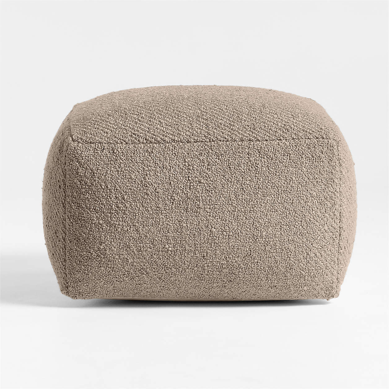 Woven Solid Sand Beige Performance 22"x22" Pouf Ottoman + Reviews | Crate & Barrel | Crate & Barrel
