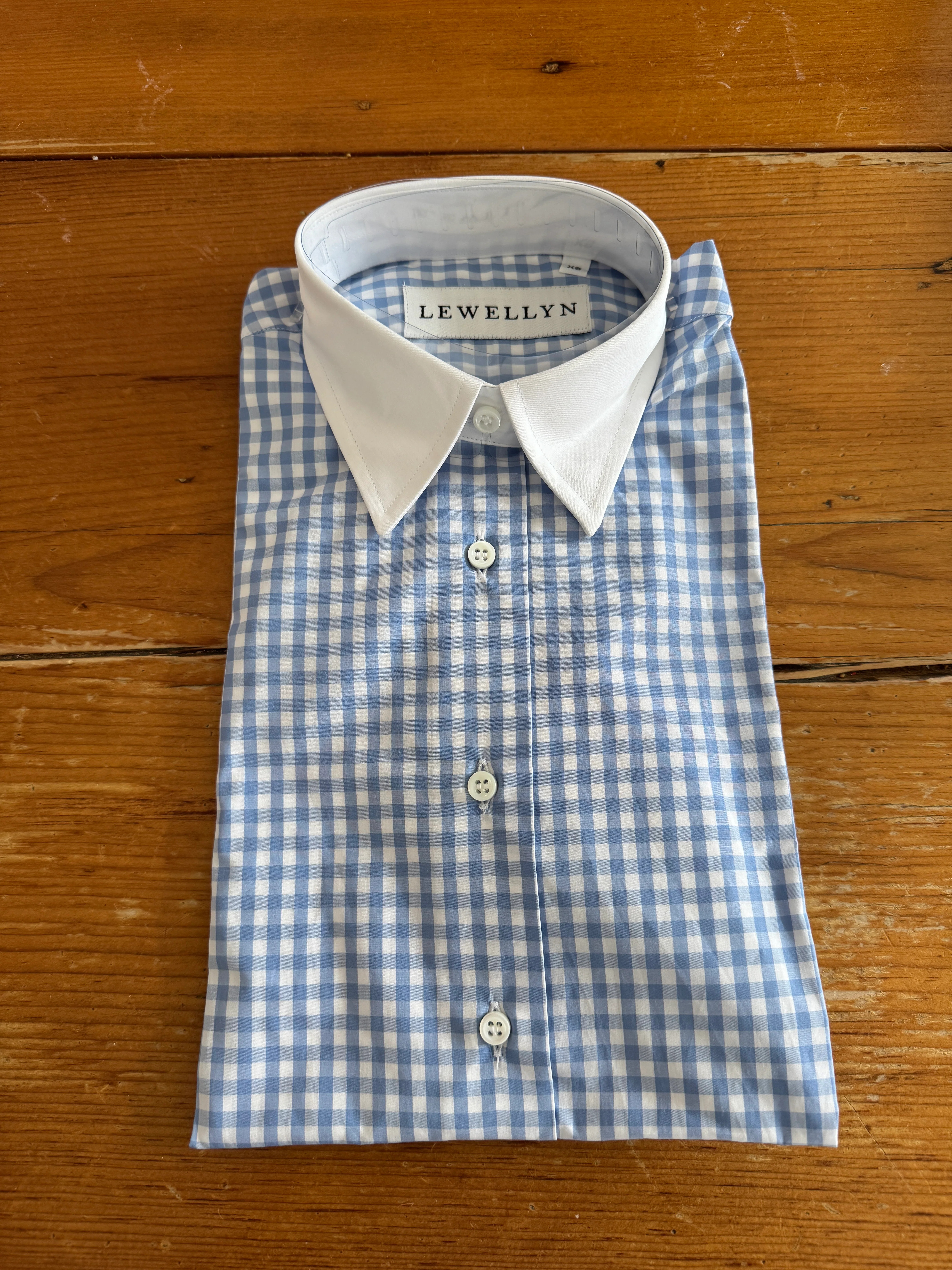 The Jackie Button Down in Blue Gingham | Lewellyn