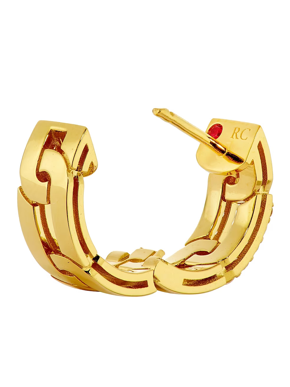 Roberto Coin Navarra 18K Yellow Gold &amp; 0.29 TCW Diamond Huggie Hoop Earrings | Saks Fifth Avenue