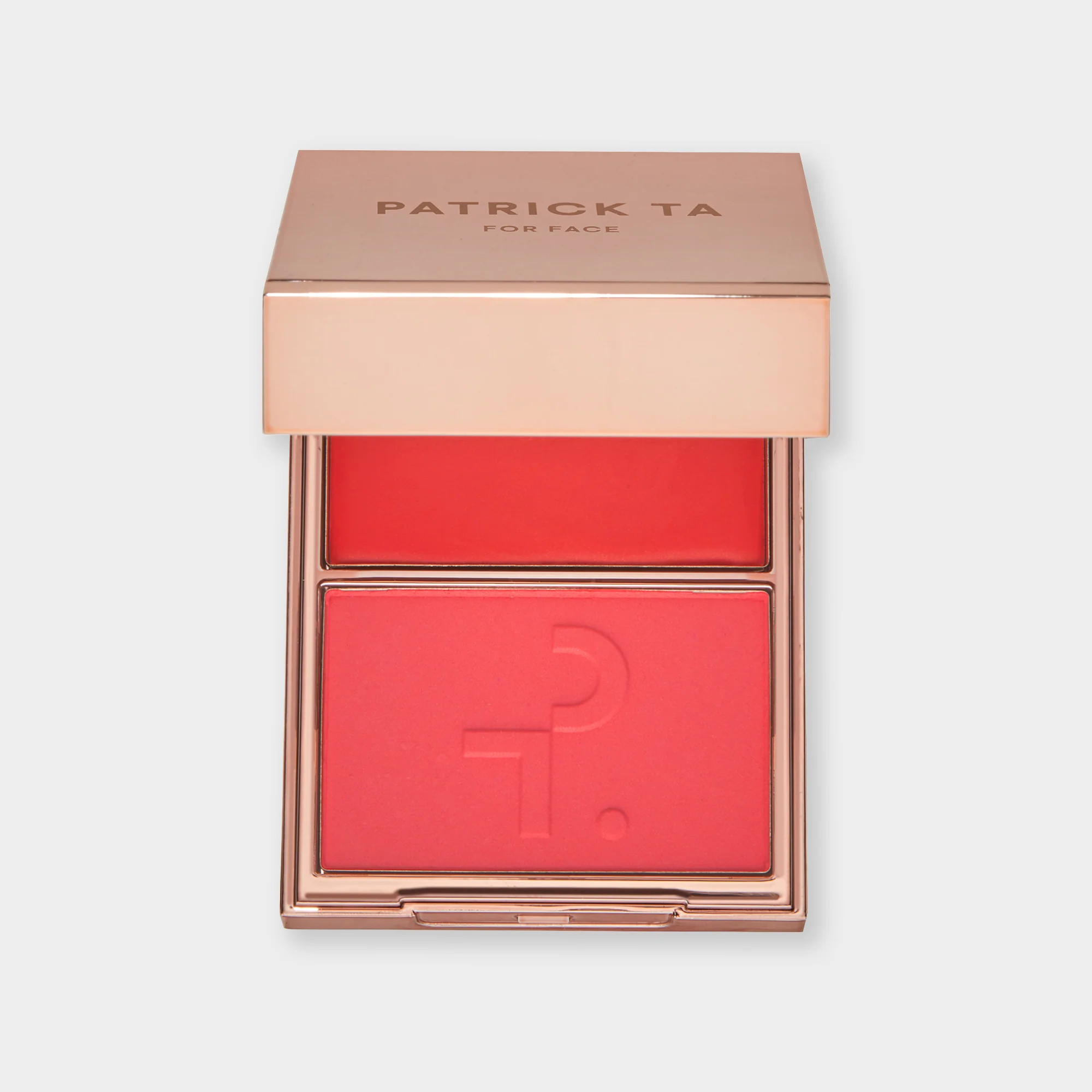 Major Headlines Double-Take Crème & Powder Blush Duo She's Vibrant (Bright Pinky Coral) | Patrick Ta Beauty