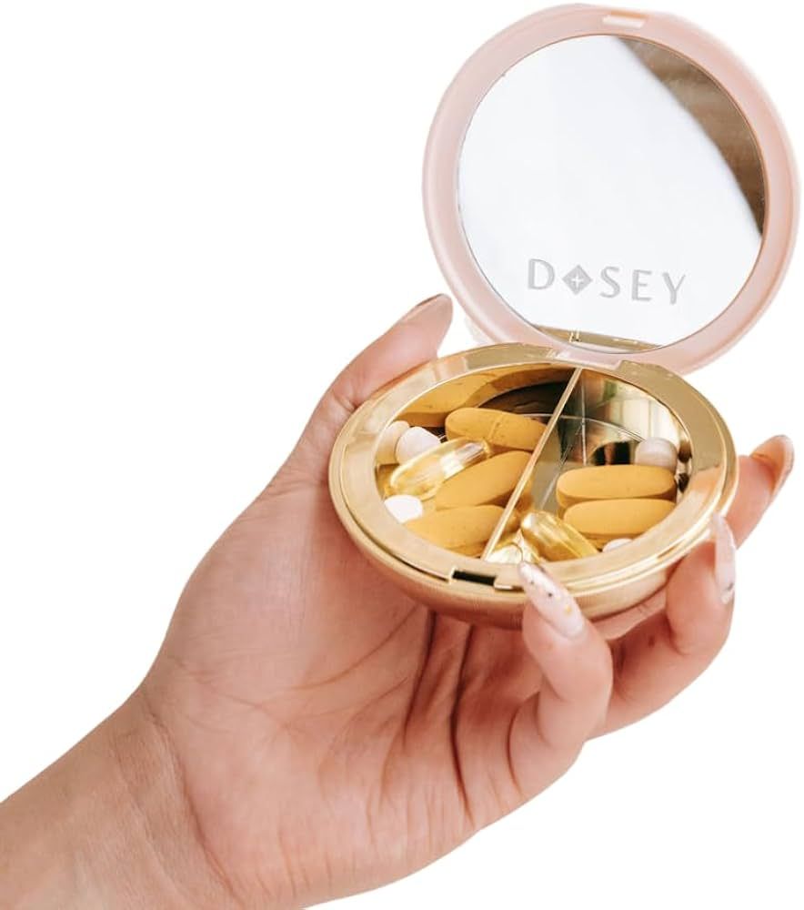 Dosey Pill Compact Travel Pill Organizer - Pill Case with 2 Pill Compartments for Medicine Storag... | Amazon (US)