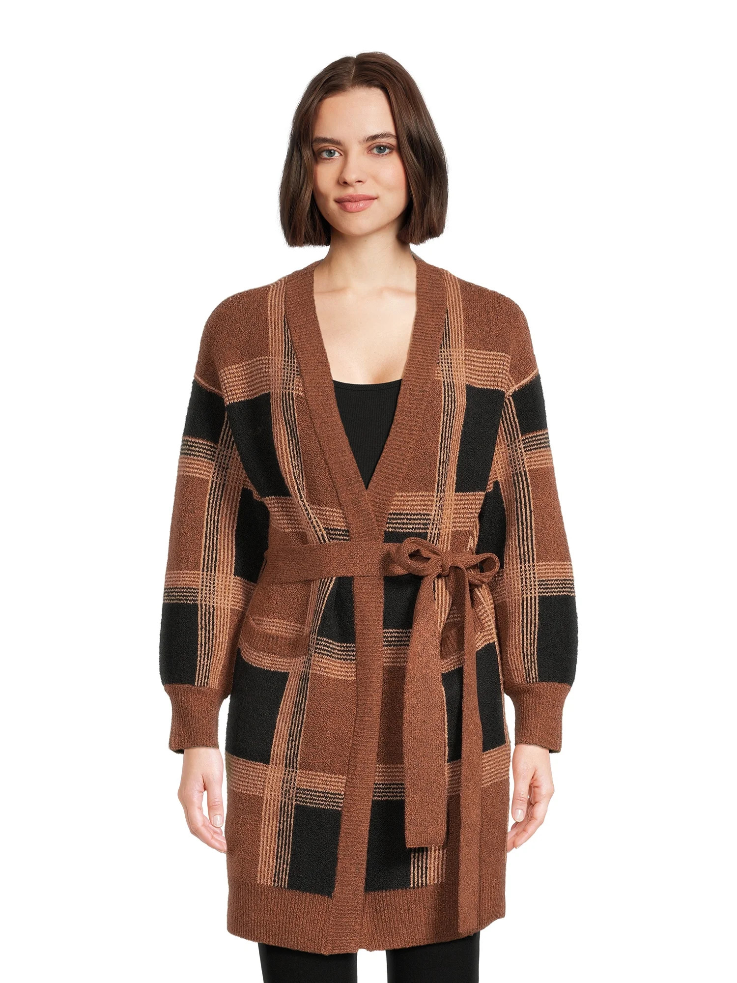 Time and Tru Women's Knit Coatigan with Belt, Sizes XS-XXXL | Walmart (US)