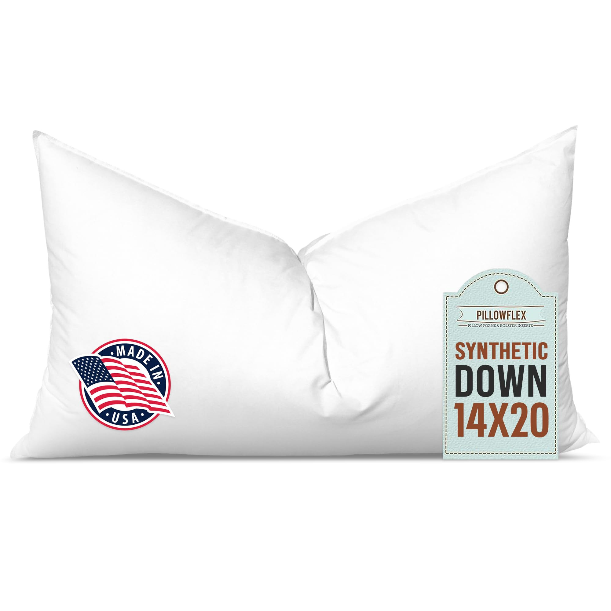 Pillowflex Synthetic Down Pillow Insert - 14x20 Down Alternative Pillow, Ultra Soft, Small Rectan... | Amazon (US)