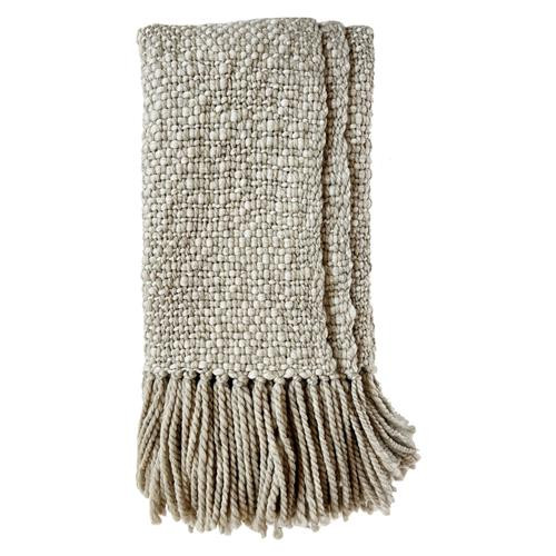 Catavento Palermo Coastal Beach Pebble Wool Handwoven Throw Blanket | Kathy Kuo Home
