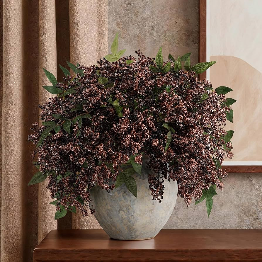 3 Pcs Artificial Berry Stem 36" Realistic Flowers Picks Branches Faux Stem Spray DIY for Holiday ... | Amazon (US)