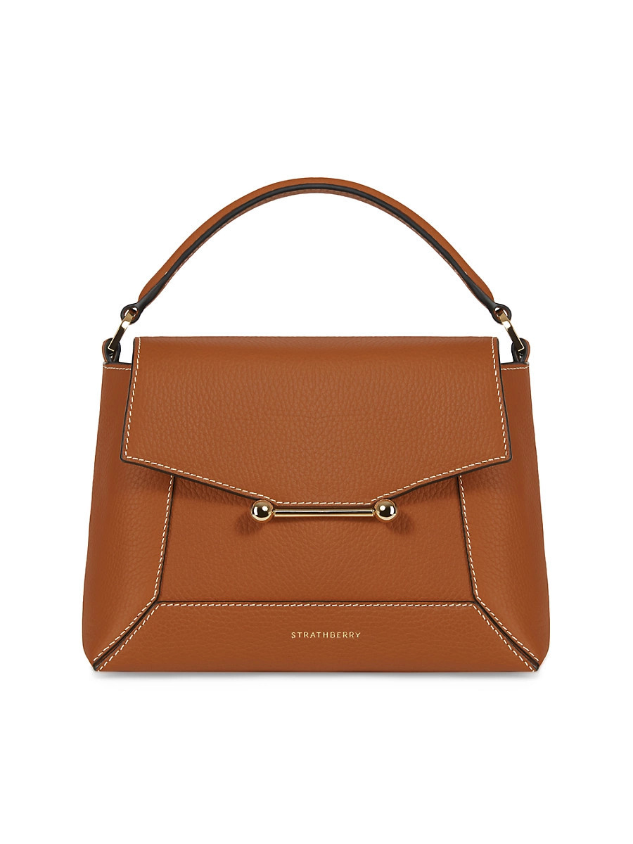 Women's Mosaic Grain Leather Top Handle Bag - Tan | Saks Fifth Avenue
