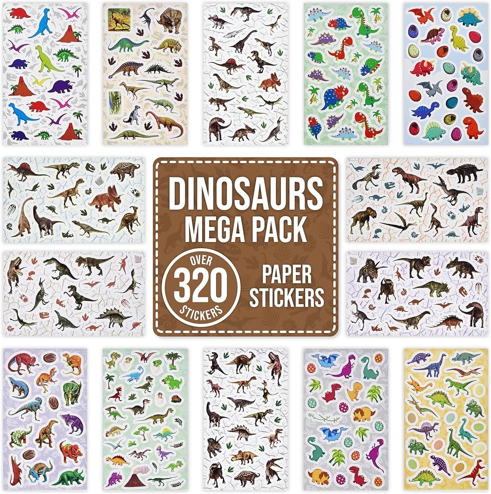 Dinosaur Stickers for Children to Scrapbook, Craft, Decorate - Over 320 Self Adhesive Paper Stick... | Amazon (UK)