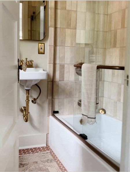 Guest bath remodel, cottage style bathroom, European cottage style bathroom, cottage core, ceramic tiles, terracotta tiles 

#LTKhome