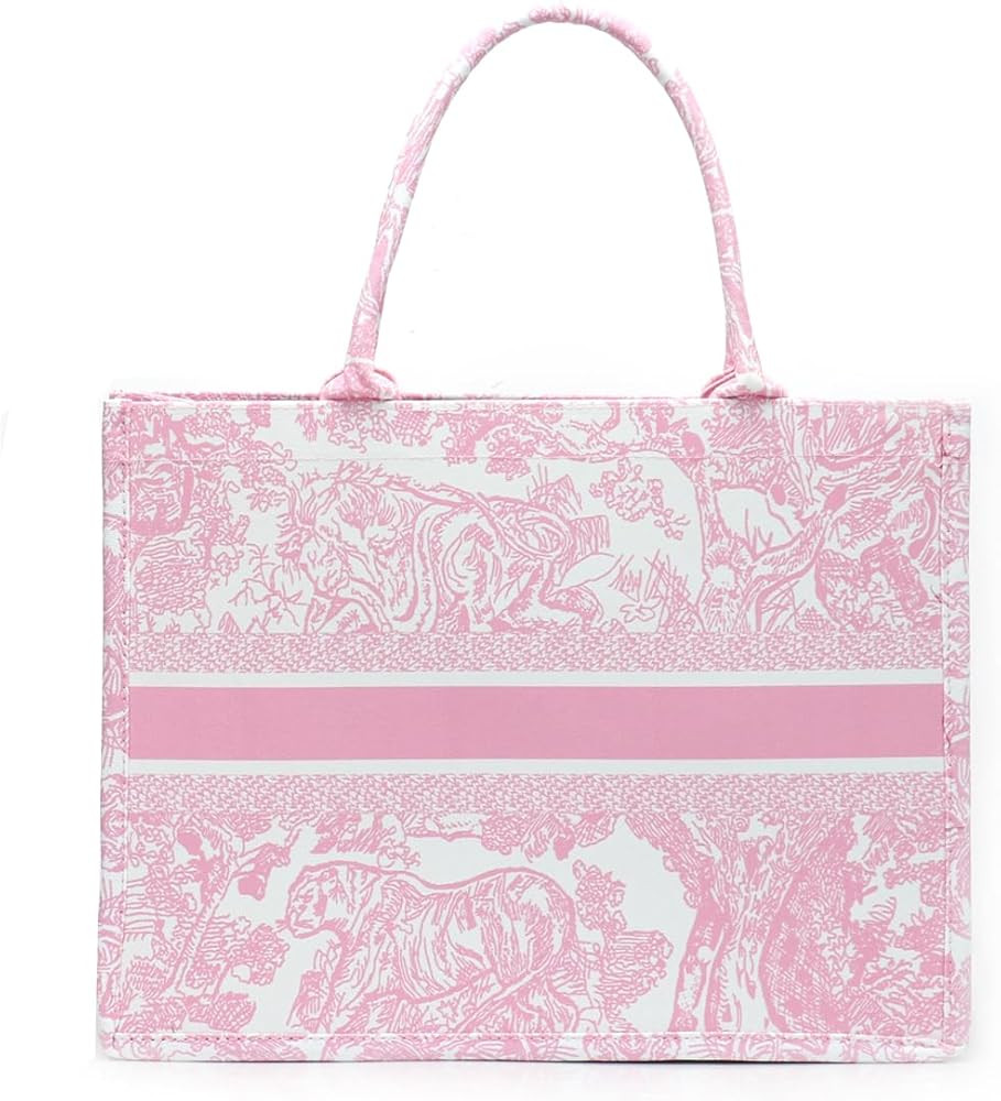 FENGJINRUHUA Fashion Luxury Tote Bag Cotton Linen Handbag Large Capacity Jacquard Retro Exquisite | Amazon (US)