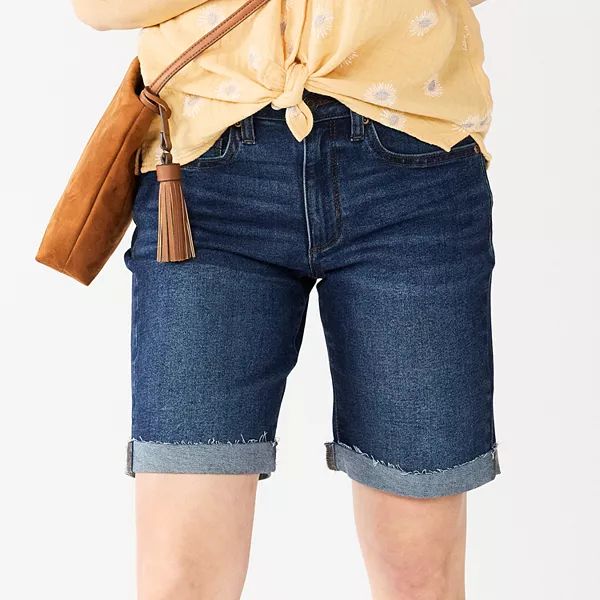 Women's Sonoma Goods For Life® High-Waist 9" Bermuda Jean Shorts | Kohl's