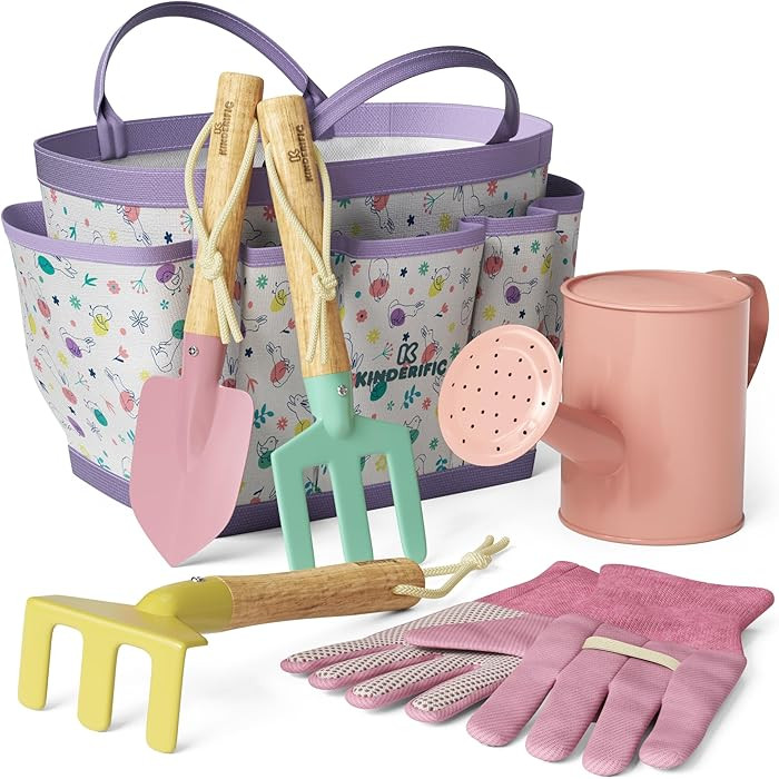 Gardening Set, Tool Kit, for Kids, STEM, Includes Tote Bag, Spade, Watering Can, Rake, Fork, Trow... | Amazon (CA)