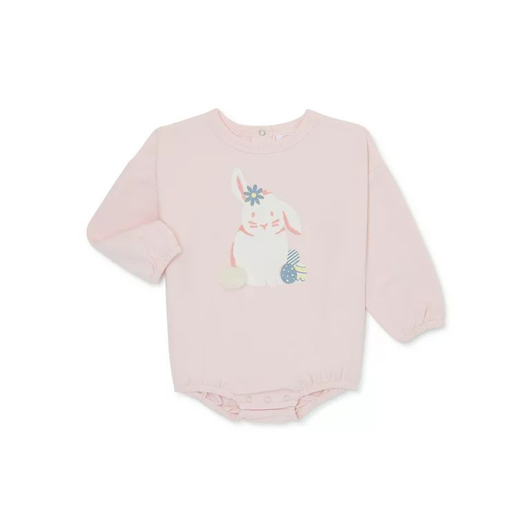 Wonder Nation Baby Girl Bunny Bodysuit, Sizes 0-24 Months | Walmart (US)