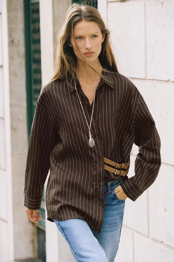 GESTREIFTES HEMD MIT SCHNALLEN | Zara DE