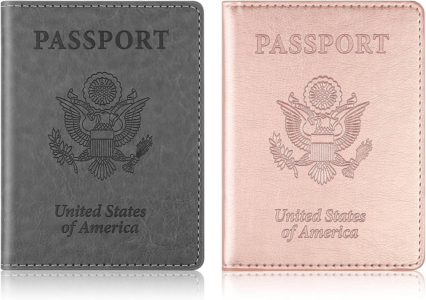 2 Pack Passport and Vaccine Card Holder Combo, Passport Holder with Vaccine Card Slot, PU Leather... | Amazon (US)