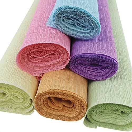 Just Artifacts 90g Premium Crepe Paper Roll, 8ft Length/20in Width (6pcs, Color: Pastels) | Amazon (US)