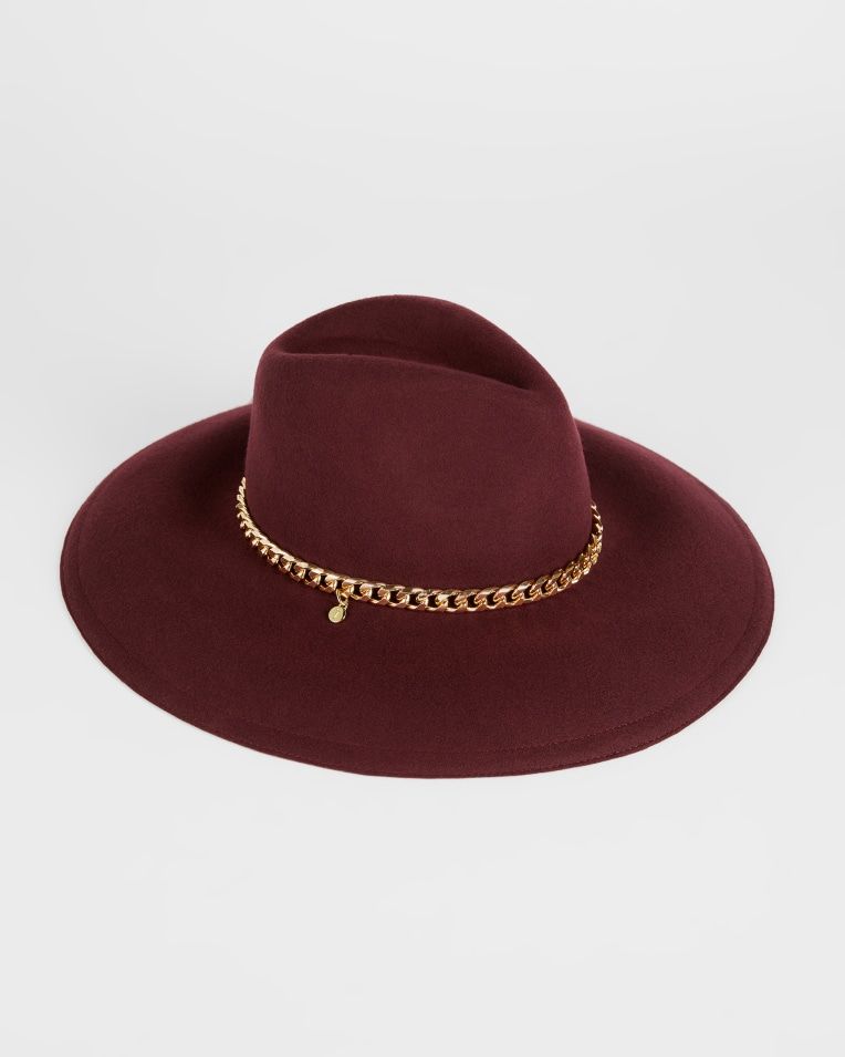 Felt wide brim fedora with chain detail | Ted Baker (UK)