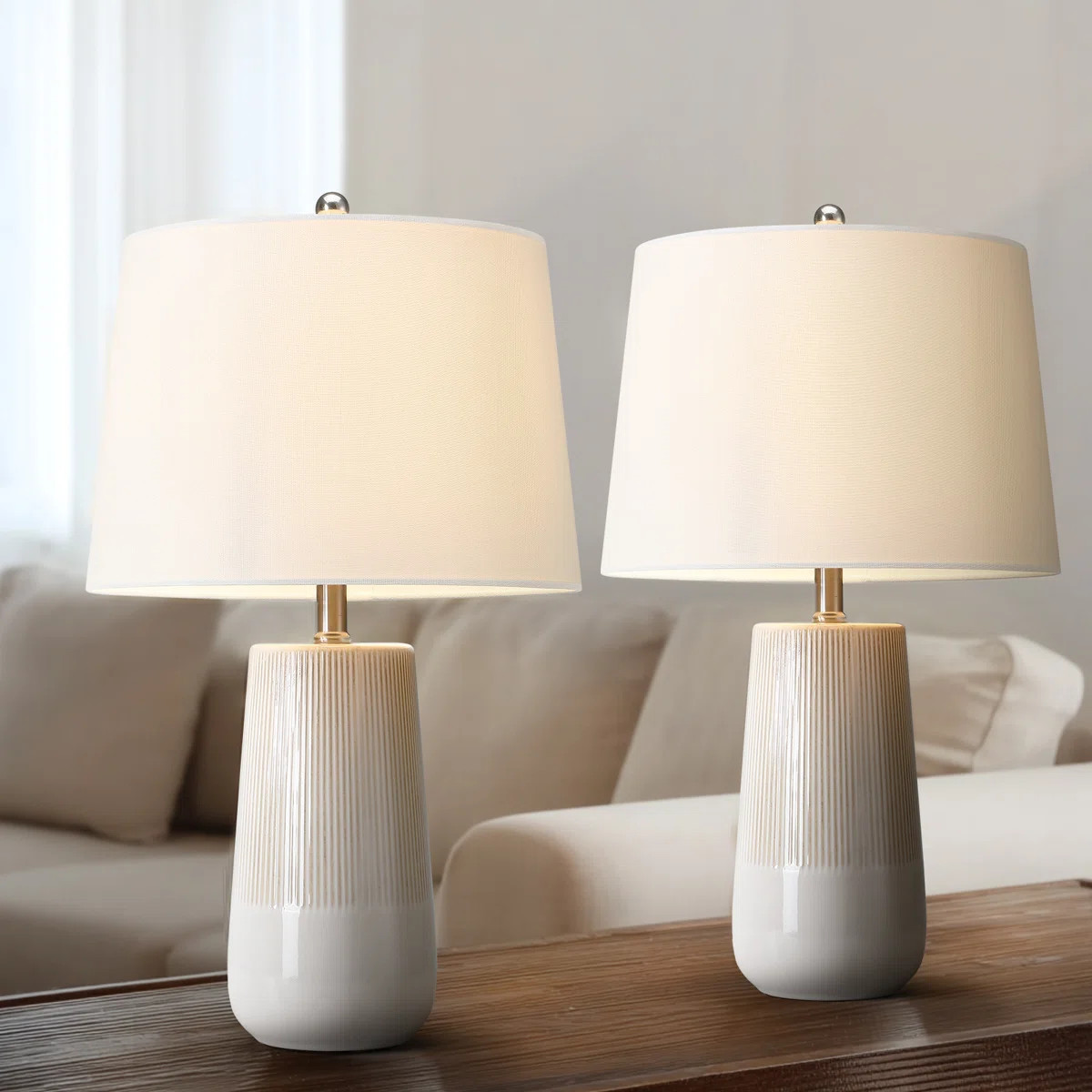 23in. 2-Pack 3-Way Ceramic Table Lamp (Set of 2) | Wayfair North America
