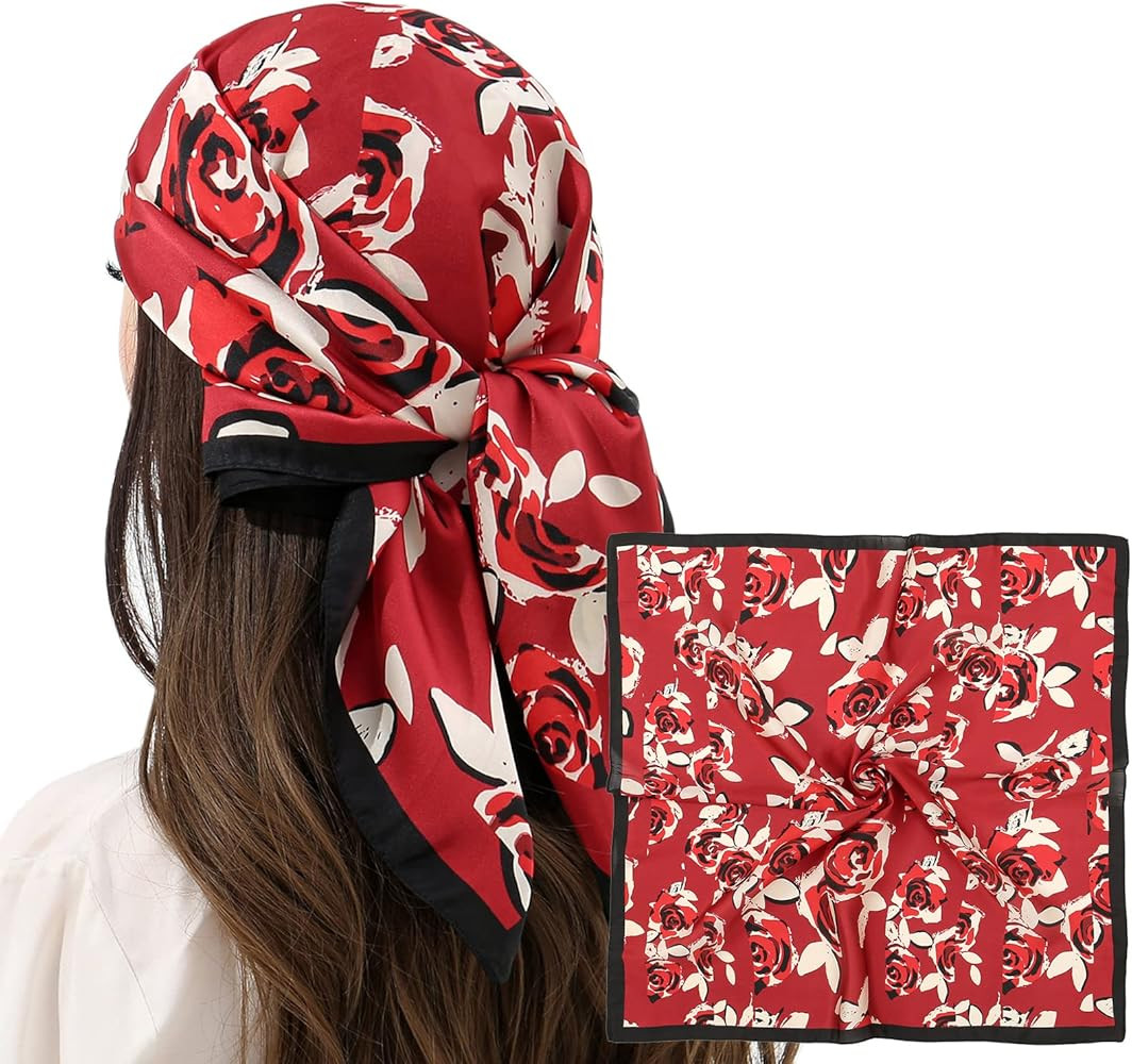 RIIQIICHY Head Scarf Like Silk Satin Hair Scarf for Women Sleeping Square Designer Scarf for Hair... | Amazon (US)