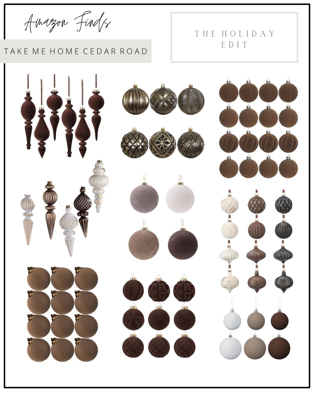 Amazon Christmas ornaments- these are all so pretty!

Christmas ornament, Christmas tree, flocked Christmas ornaments, neutral Christmas ornaments , Christmas decor 

#LTKSaleAlert #LTKSeasonal #LTKHome