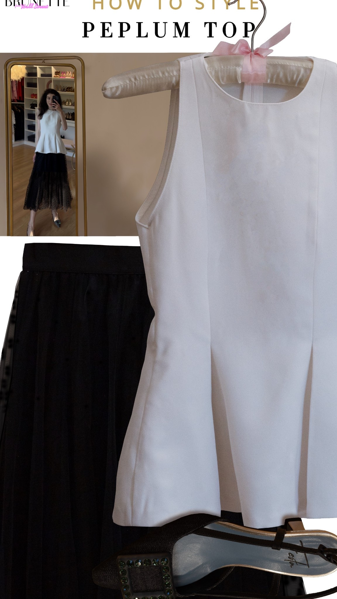 White peplum top, black tulle skirt, black midi skirt, denim pumps, denim Slingback pumps, kitten heels, summer brunch outfit, elegant style

#LTKSummer

#LTKStyleTip #LTKShoeCrush #LTKParties