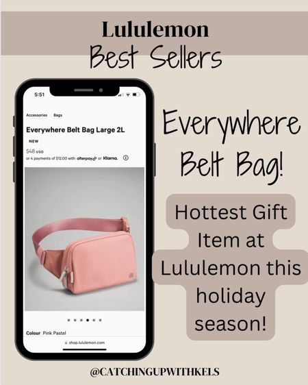 Lululemon a best sellers this holiday season! Shop the everywhere belt bag before it sells out!! Only color in stock right now is the pink belt bag!

#LTKstyletip #LTKGiftGuide #LTKHoliday