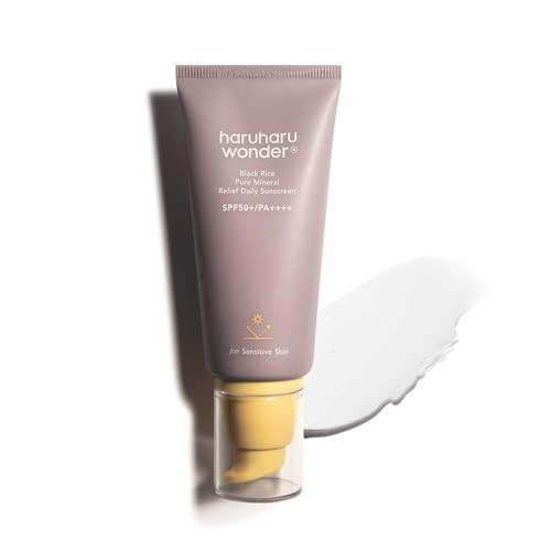 Haruharu Wonder Black Rice Pure Mineral Relief Daily Sunscreen, SPF50+/PA++++, Broad Spectrum UVA/UVB, Octinoxate & Oxybenzone Free, Hyaluronic Acid, Niacinamide (50ml / 1.69fl.oz) | Amazon (US)