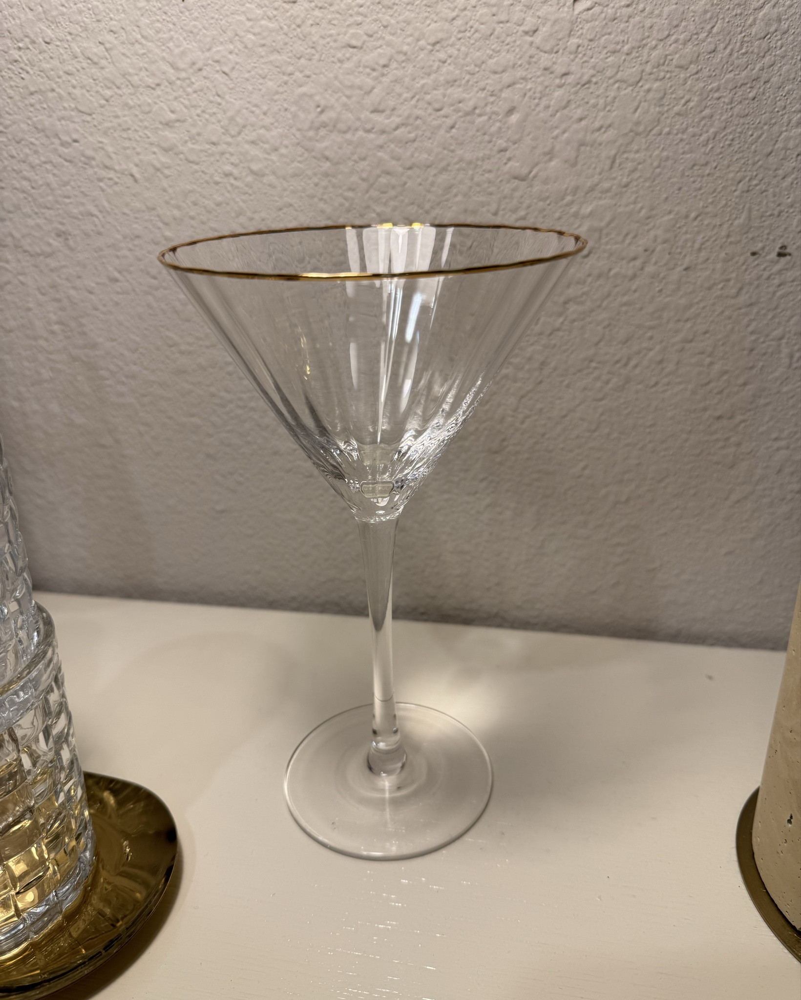 Gold-rim martini glasses. Not the exact ones I own (mine are HomeGoods), but this is the closest match I could find with the same thin stem, fluted bowl, and delicate gold edge. Classic, elegant, and perfect for a dressed-up cocktail moment. 🍸✨

#LTKHome