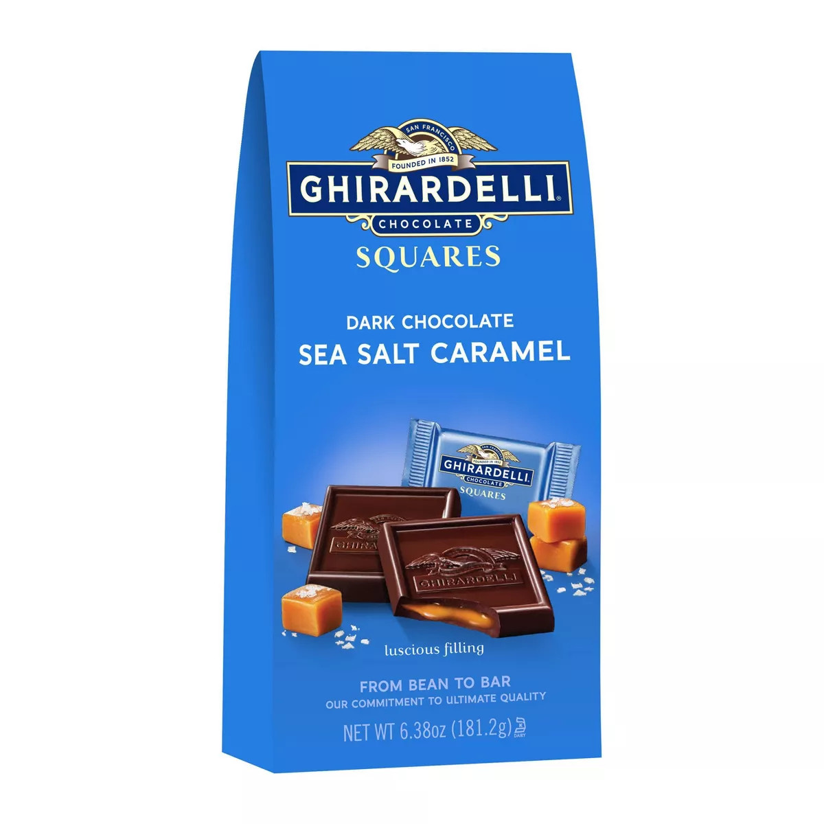 Ghirardelli Dark Sea Salt Caramel Chocolate Candy Squares - 6.38oz | Target