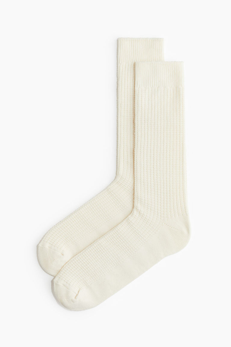 H & M - Waffled Socks - White | H&M (US + CA)