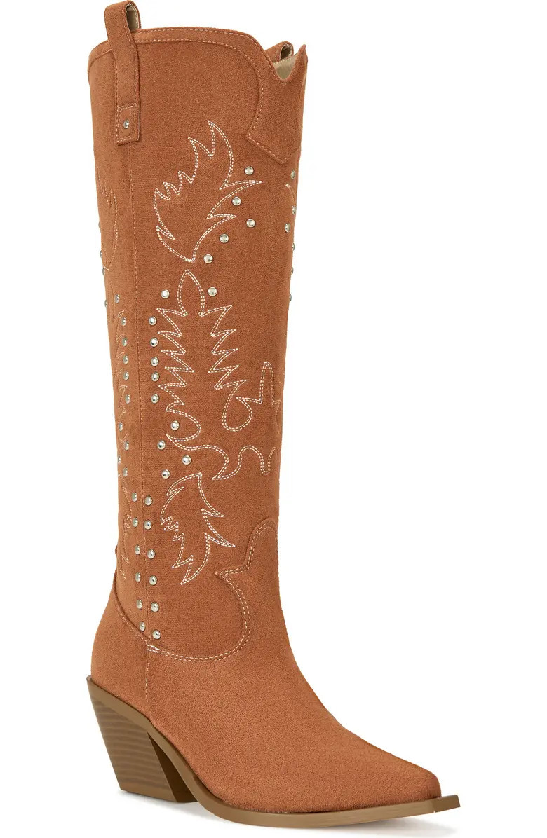 AZALEA WANG Beckett Pointed Toe Knee High Western Boot (Women) | Nordstrom | Nordstrom