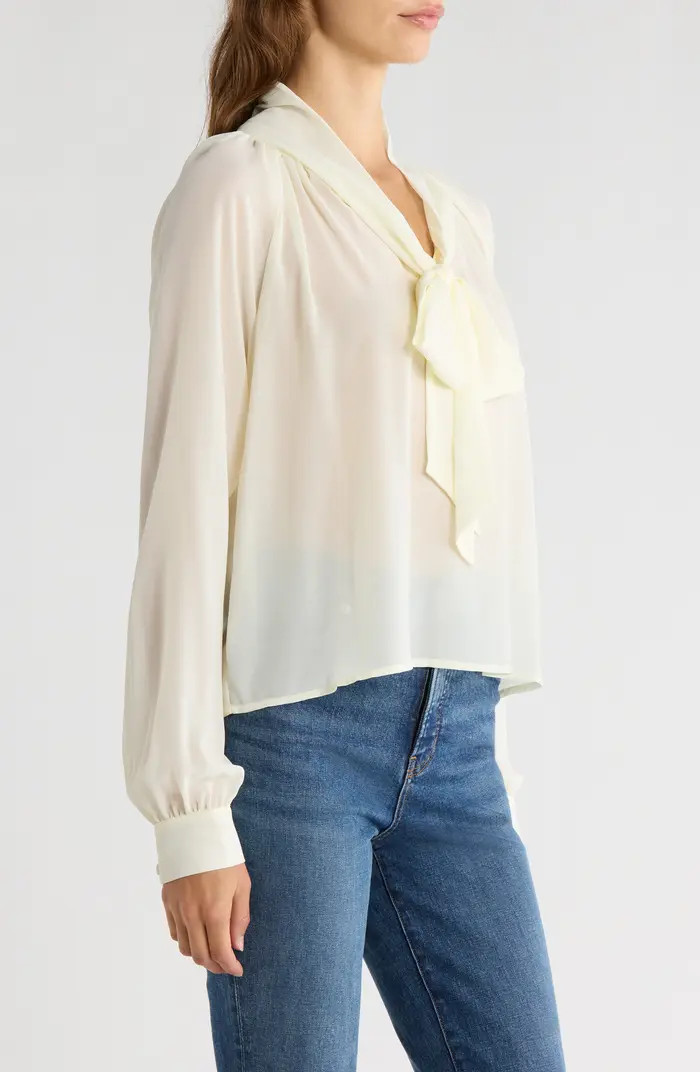 x Sara Walker Bow Georgette Blouse | Nordstrom