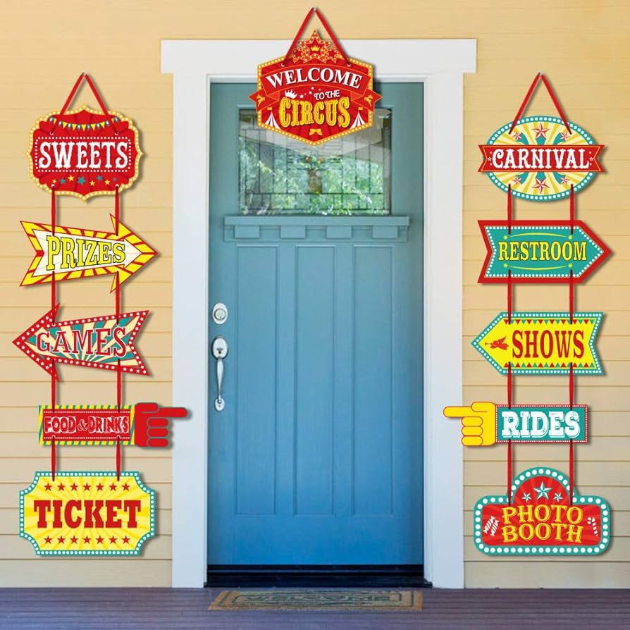 KATUMO Carnival Decorations, 11 Pcs Large Circus Carnival Signs Laminated Circus Theme Party Sign... | Amazon (US)