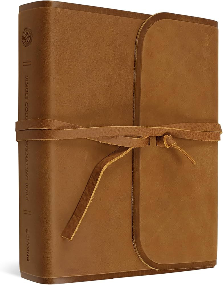 ESV Single Column Journaling Bible (Natural Leather, Brown, Flap with Strap) | Amazon (US)