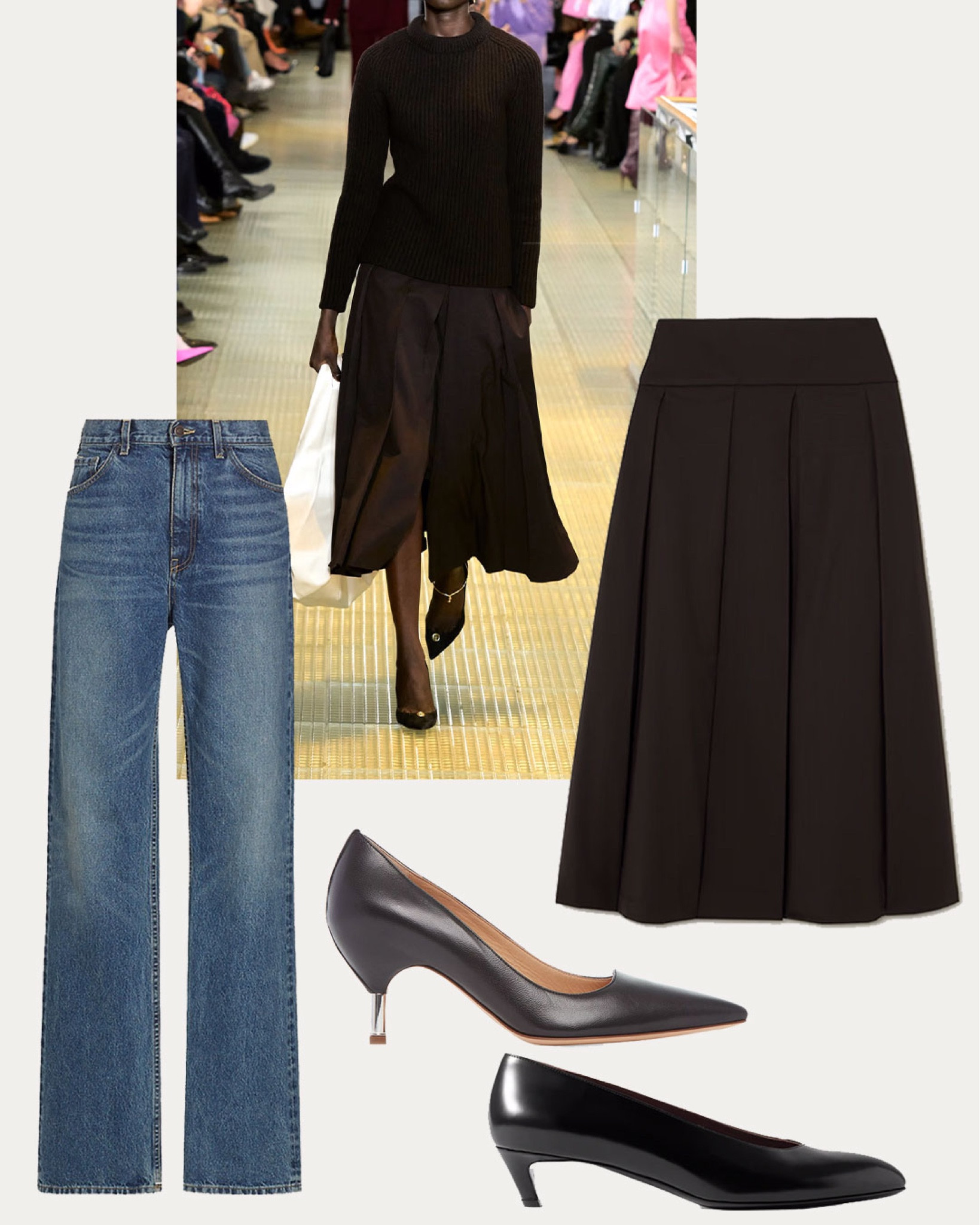 My favorite shoe to gain a little height is a heeled loafer. I wear them frequently with jeans and trousers. The Bottega Veneta Monsieur in black and The Row soft loafer in brown are both supremely comfortable. But for something a little dressier, a pump projects a more refined style. I’m eyeing Gabriela Hearts’s sculptural GORGEOUS Sofia pump and The Row’s equally fabulous glossed low heel pump as contenders. Both are under 3″ which is my max. Jeans, trousers, dresses or skirts all work beautifully here.

Gabriela Hearst Sofia pump in black, cream, or brown suede.  The Row pump in black or taupe. Nili Lotan jeans. Patou skirt.



#LTKworkwear #LTKshoecrush #LTKstyletip