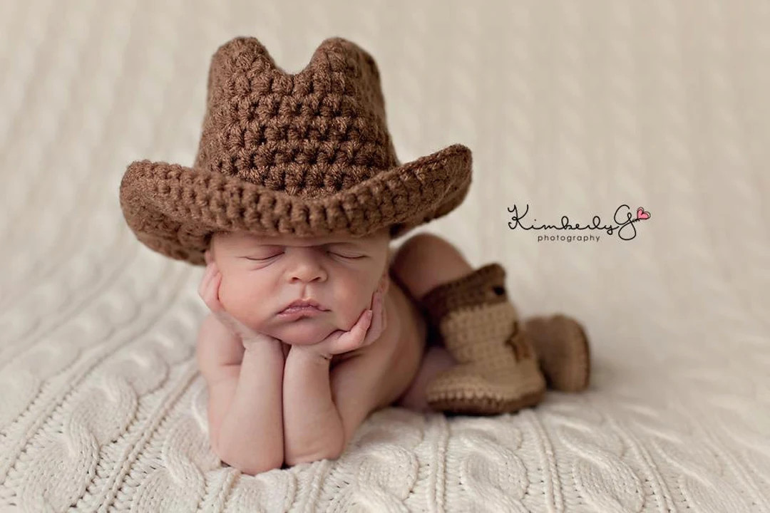Baby Cowboy or Cowgirl Set-includes Cowboy Hat & Cowboy Boots, Western Baby Shower, Infant Cowboy... | Etsy (US)