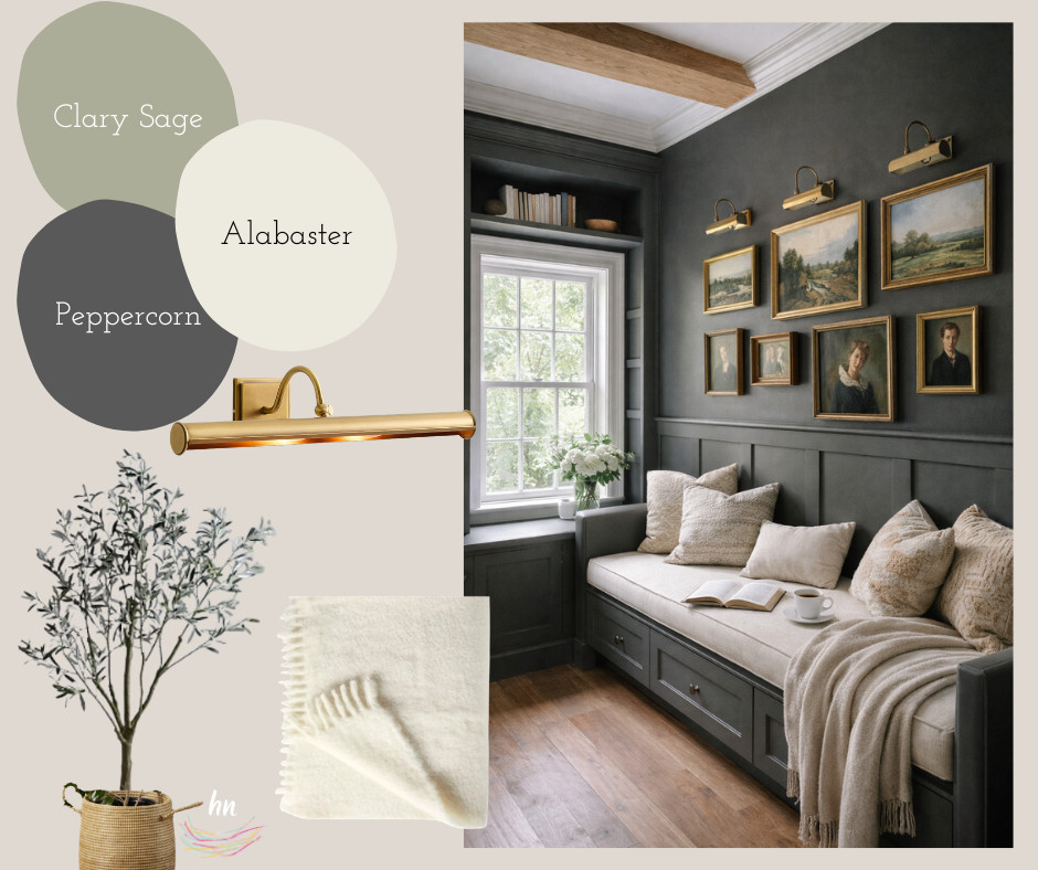 A cozy reading nook needs cozy paint colors. Loving this dark, rich palette that's easy on the eyes 📚☕️💕 

 #LTKHome