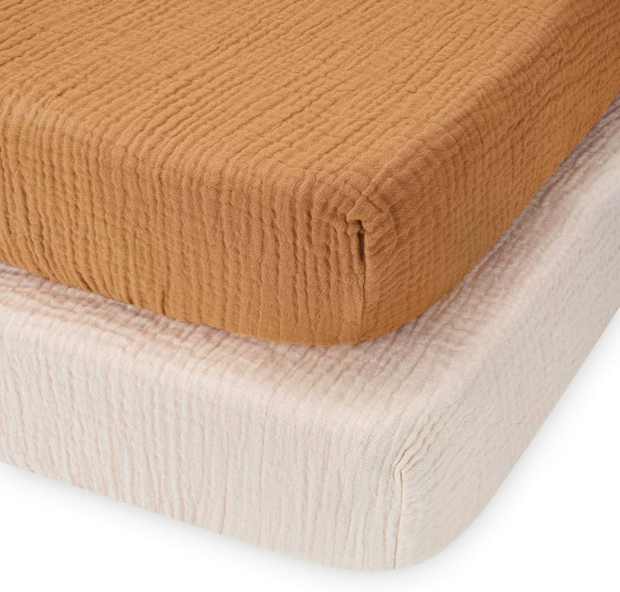 Blissful Diary Muslin Mini Crib Sheets, Pack and Play Mattress Sheets Fitted for Pack N Play, Sof... | Amazon (US)