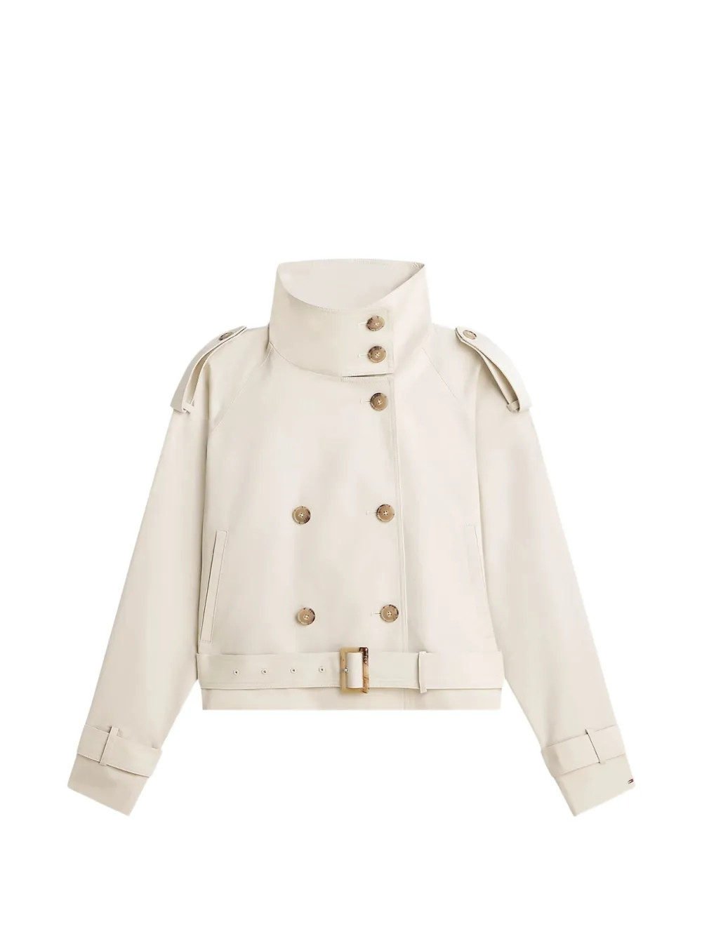 Tommy Hilfiger Button Belted Jacket | White | FARFETCH UK | Farfetch Global
