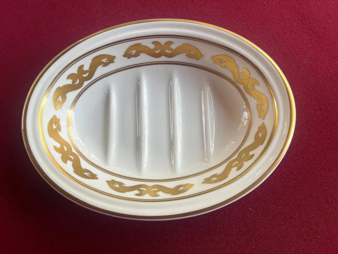 White Soap Dish, Gold Soap Dish, Bath Decor, Porcelain Soapdish, Elegant Soap Dish, Classic Soap ... | Etsy (US)