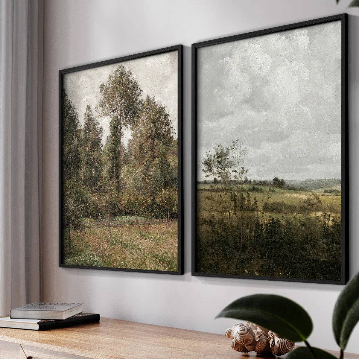Vintage  Landscape XLIII  -Framed Giclee Print - Set of 2 (Set of 2) | Wayfair North America