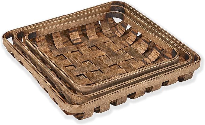 Barnyard Designs Tobacco Baskets Rustic Vintage Farmhouse Nesting Trays, Set of 3 | Amazon (US)