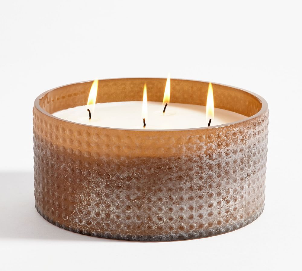 Hobnail Frosted Candle, Tabac &amp;amp; Suede, XL, 56.4oz/1.6kg | Pottery Barn (US)