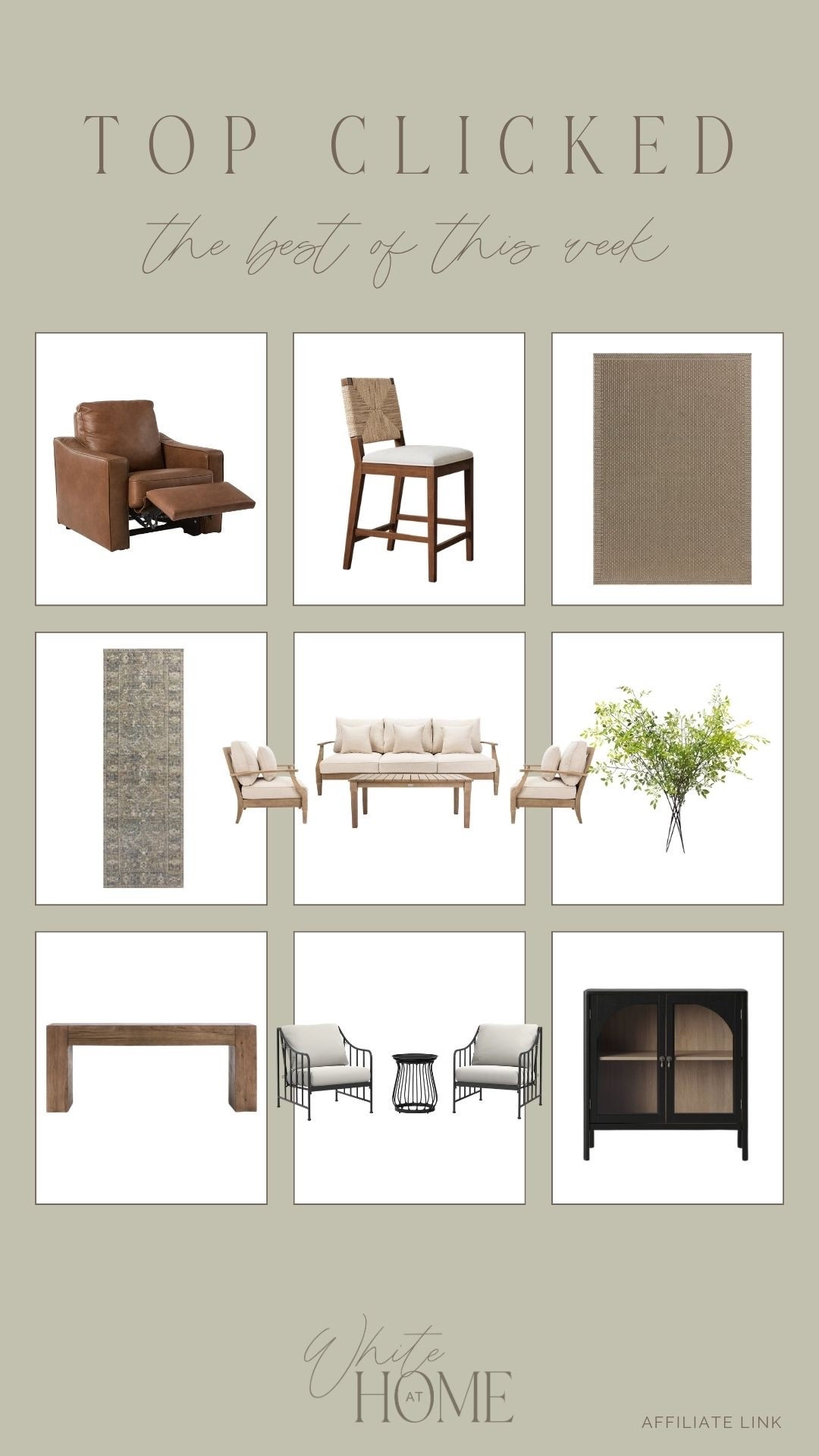 Last week’s top clicked favorites! Affordable furniture finds paired with heirloom pieces. Cozy outdoor furniture, rugs for indoors and outdoor, and designer inspired sale pieces!

#LTKHome