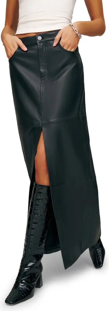 Veda Tazz Leather Midi Skirt | Nordstrom