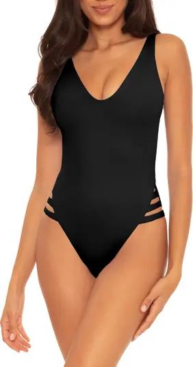 Fine Line Cutout Plunge One-Piece Swimsuit | Nordstrom