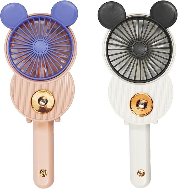 LACOVIA Cute Mouse Misting Mini Fan, Handheld Portable USB Rechargeable Fan with 3 Adjustable Spe... | Amazon (US)
