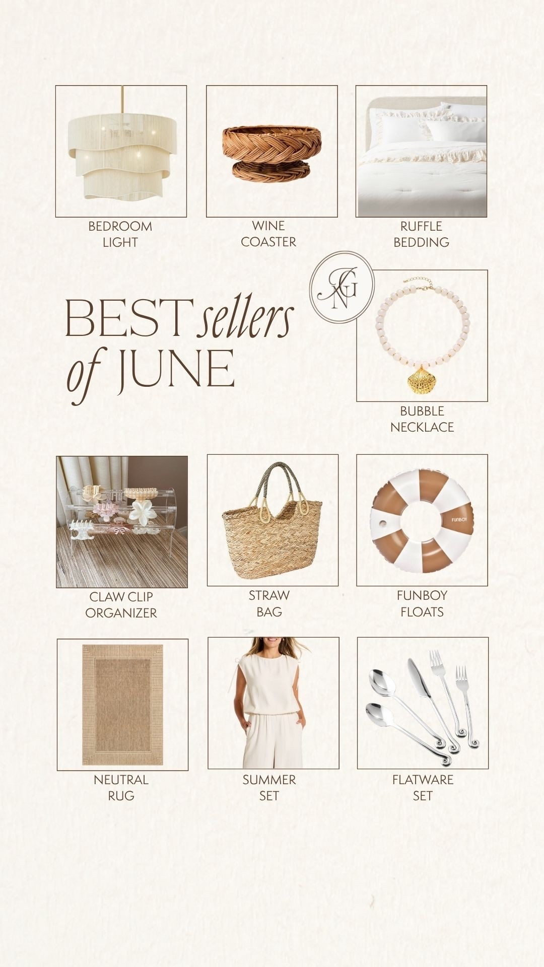 June best sellers 🤎

#trending #summer #strawtote #targetfashion #targetfind #floats #poolfloat #rug #flatware #chandelier #giftidea #bedding #homedecor #fashion

#LTKSeasonal #LTKHome #LTKootd