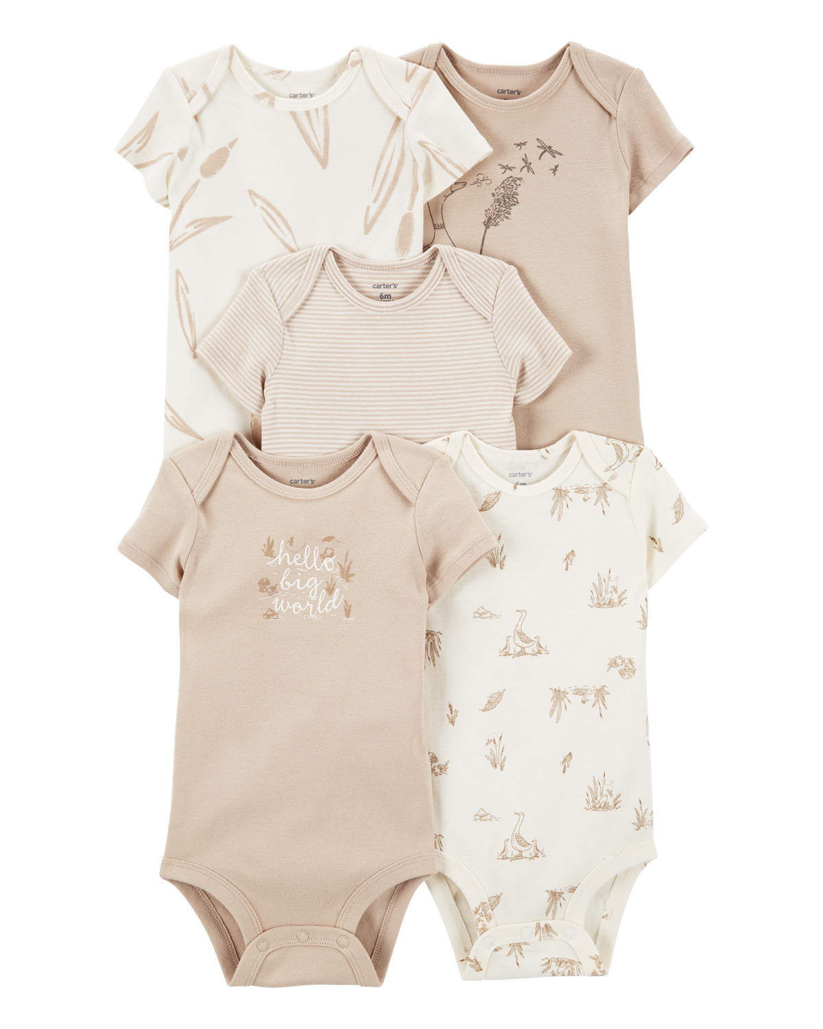 Baby 5-Pack Short-Sleeve Bodysuits | Carter's Inc
