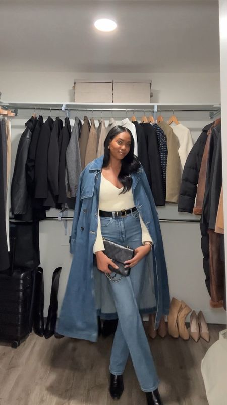 Winter Denim Outfit: denim trench coat, winter style, date night outfit, casual outfit, neutral style, minimalist style, minimal outfit, khaite, ootd 

#LTKshoecrush #LTKstyletip