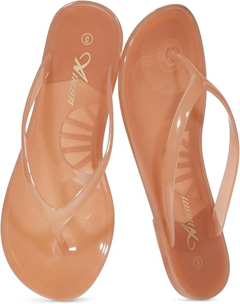 Athlefit Jelly Flip Flops for Women Summer Beach Pool Thong Sandals Non Slip Lightweight Casual S... | Amazon (US)